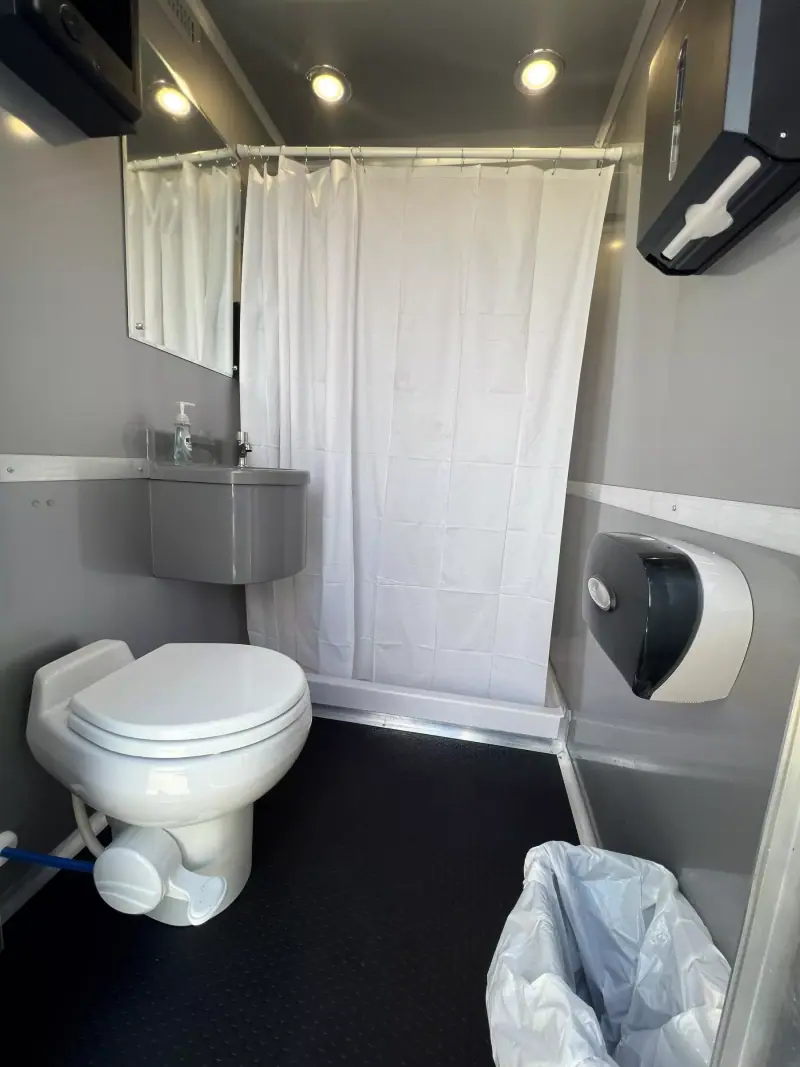 Shower and restroom combo interior