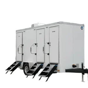 3 private room shower restroom and laundry trailer